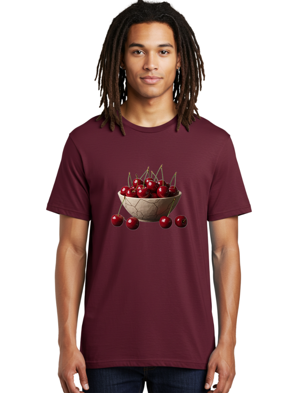 Cherries-In-A-Bowl-2 Men'S Graphic Tee, 100% Cotton, Comfortable Casual Summer Wear, Machine Washable, Vintage Camera, Old Camera, Antique Camera, Black Camera, Classic Photography, Photography Equipment, Nostalgic Device, Film Camera, Bai664