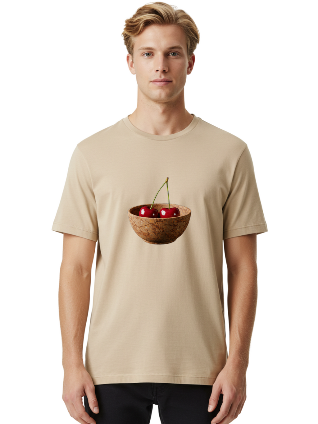 Cherries-In-A-Bowl Men'S Graphic Tee, 100% Cotton, Comfortable Casual Summer Wear, Machine Washable, Vintage Camera, Old Camera, Antique Camera, Black Camera, Classic Photography, Photography Equipment, Nostalgic Device, Film Camera, Bai666