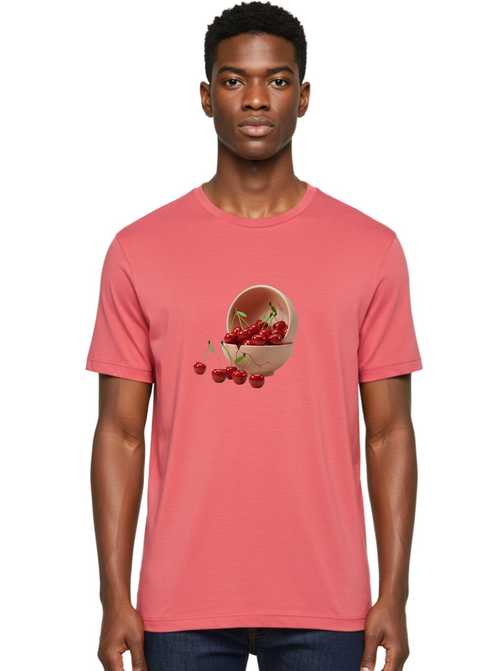 Cherries-In-A-Broken-Bowl Men'S Graphic Tee, 100% Cotton, Comfortable Casual Summer Wear, Machine Washable, Vintage Camera, Old Camera, Antique Camera, Black Camera, Classic Photography, Photography Equipment, Nostalgic Device, Film Camera, Bai667