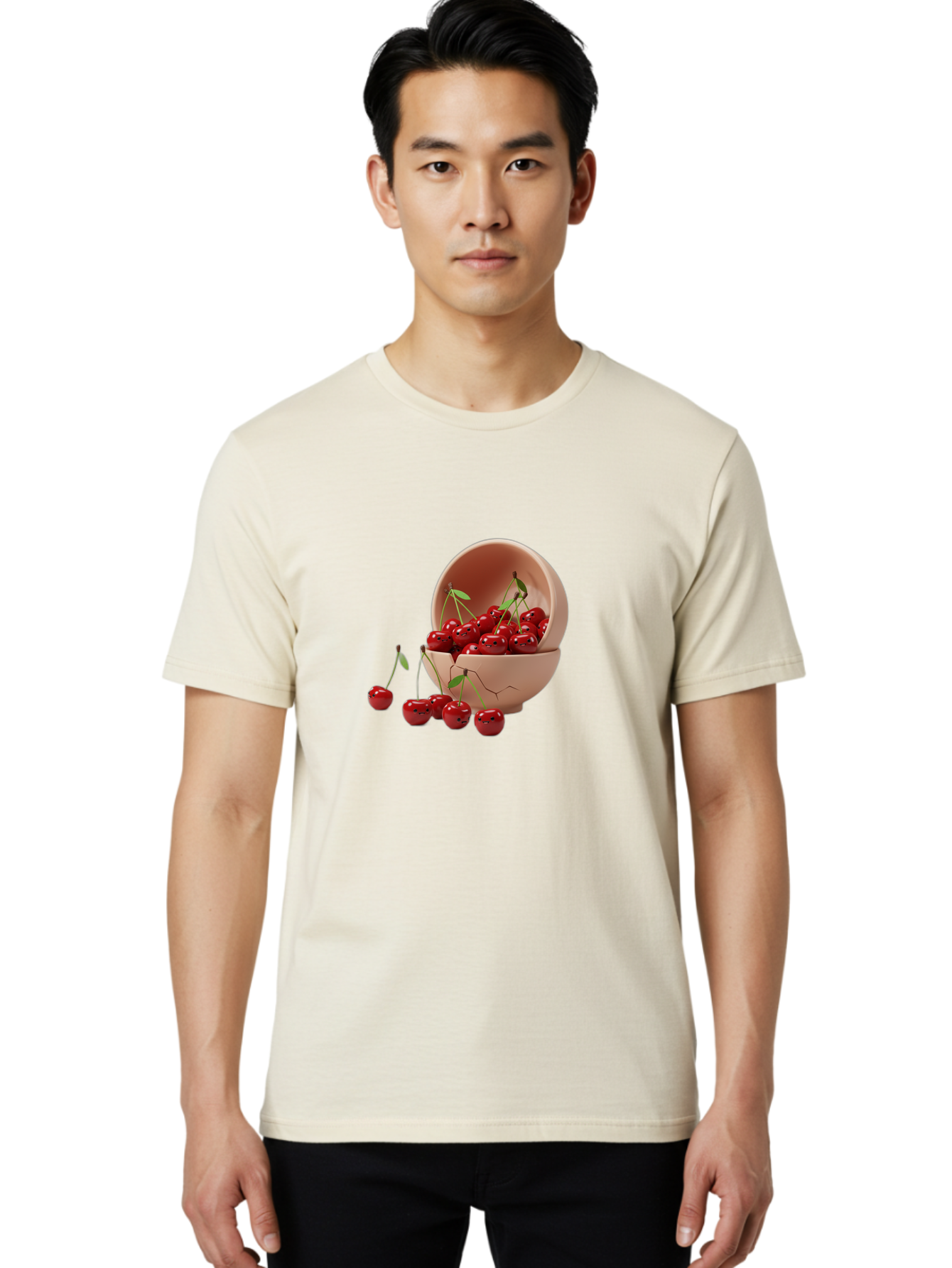 Cherries-In-A-Broken-Bowl Men'S Graphic Tee, 100% Cotton, Comfortable Casual Summer Wear, Machine Washable, Vintage Camera, Old Camera, Antique Camera, Black Camera, Classic Photography, Photography Equipment, Nostalgic Device, Film Camera, Bai667
