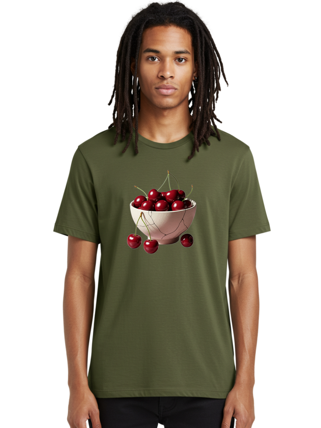 Cherries-In-A-Broken-White-Bowl Men'S Graphic Tee, 100% Cotton, Comfortable Casual Summer Wear, Machine Washable, Vintage Camera, Old Camera, Antique Camera, Black Camera, Classic Photography, Photography Equipment, Nostalgic Device, Bai668