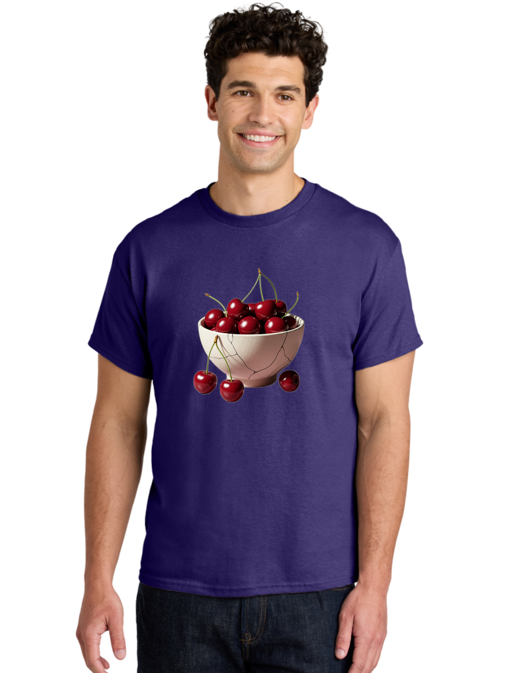 Cherries-In-A-Broken-White-Bowl Men'S Graphic Tee, 100% Cotton, Comfortable Casual Summer Wear, Machine Washable, Vintage Camera, Old Camera, Antique Camera, Black Camera, Classic Photography, Photography Equipment, Nostalgic Device, Bai668