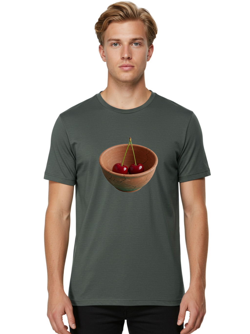 Cherries-In-A-Clay-Bowl Men'S Graphic Tee, 100% Cotton, Comfortable Casual Summer Wear, Machine Washable, Vintage Camera, Old Camera, Antique Camera, Black Camera, Classic Photography, Photography Equipment, Nostalgic Device, Film Camera, Bai669
