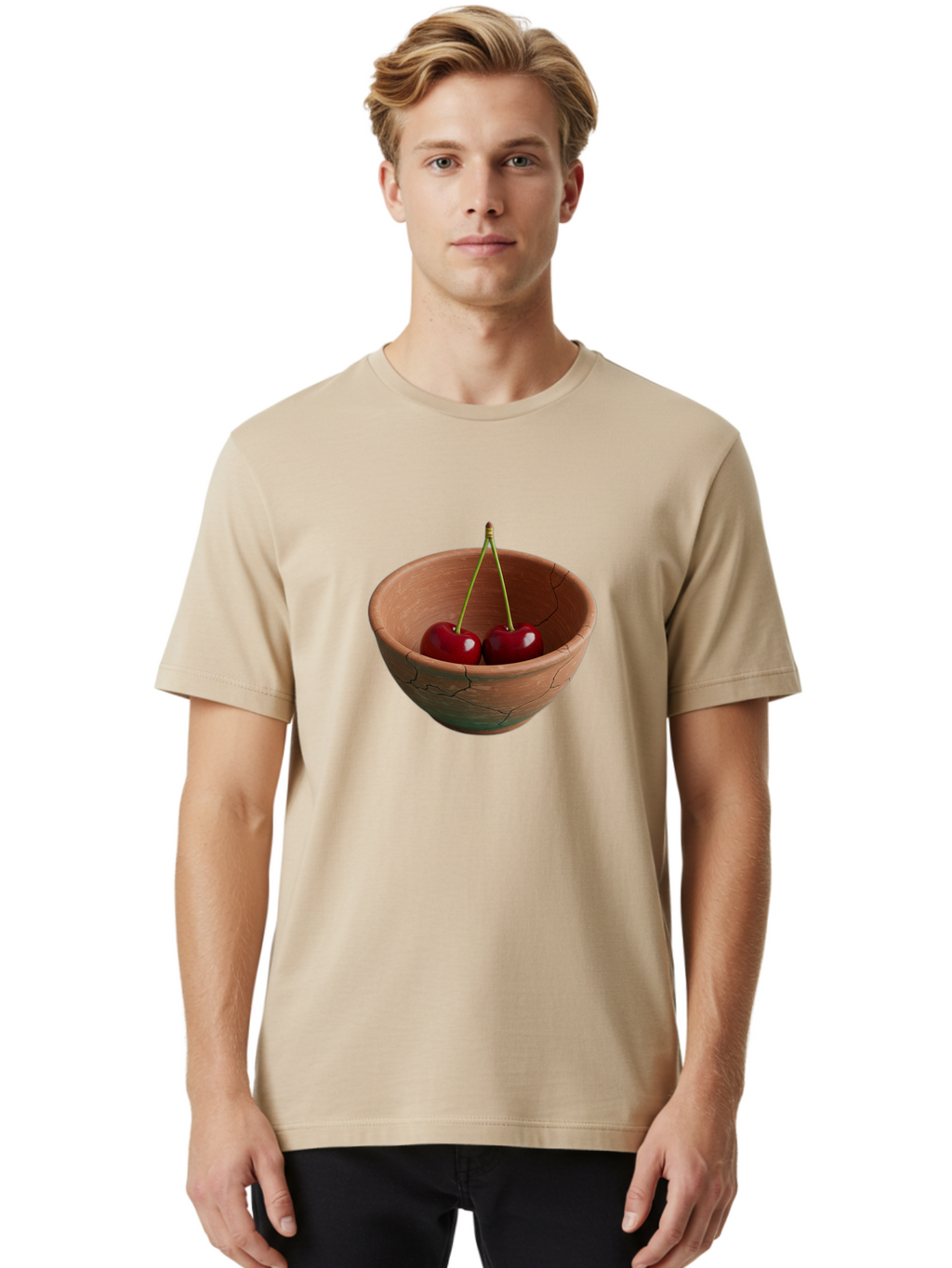 Cherries-In-A-Clay-Bowl Men'S Graphic Tee, 100% Cotton, Comfortable Casual Summer Wear, Machine Washable, Vintage Camera, Old Camera, Antique Camera, Black Camera, Classic Photography, Photography Equipment, Nostalgic Device, Film Camera, Bai669