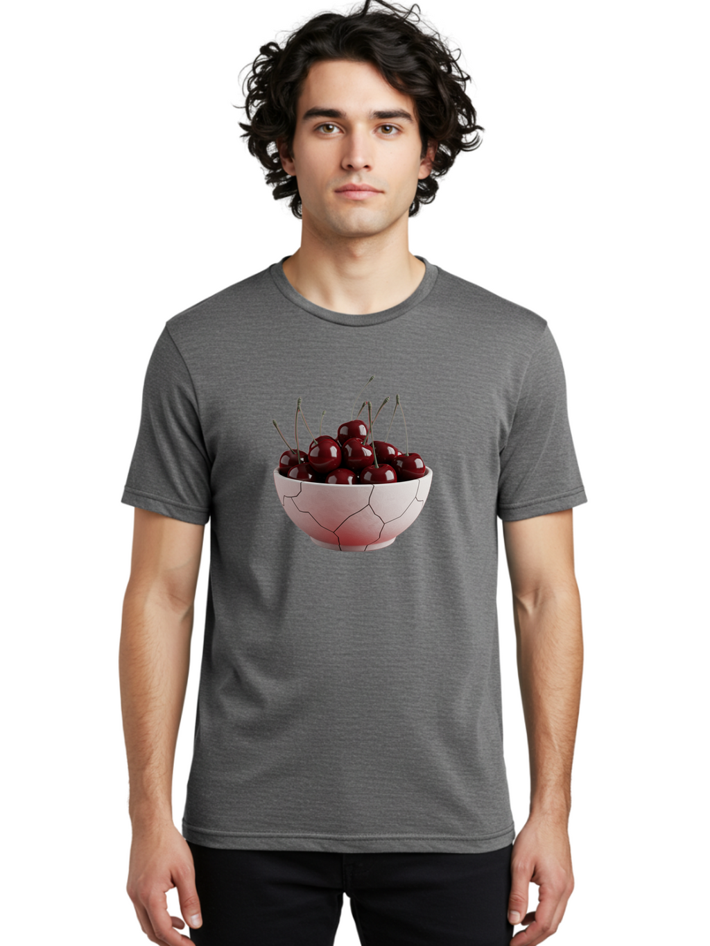 Cherries-In-A-Cracked-Bowl Men'S Graphic Tee, 100% Cotton, Comfortable Casual Summer Wear, Machine Washable, Vintage Camera, Old Camera, Antique Camera, Black Camera, Classic Photography, Photography Equipment, Nostalgic Device, Film Camera, Bai670