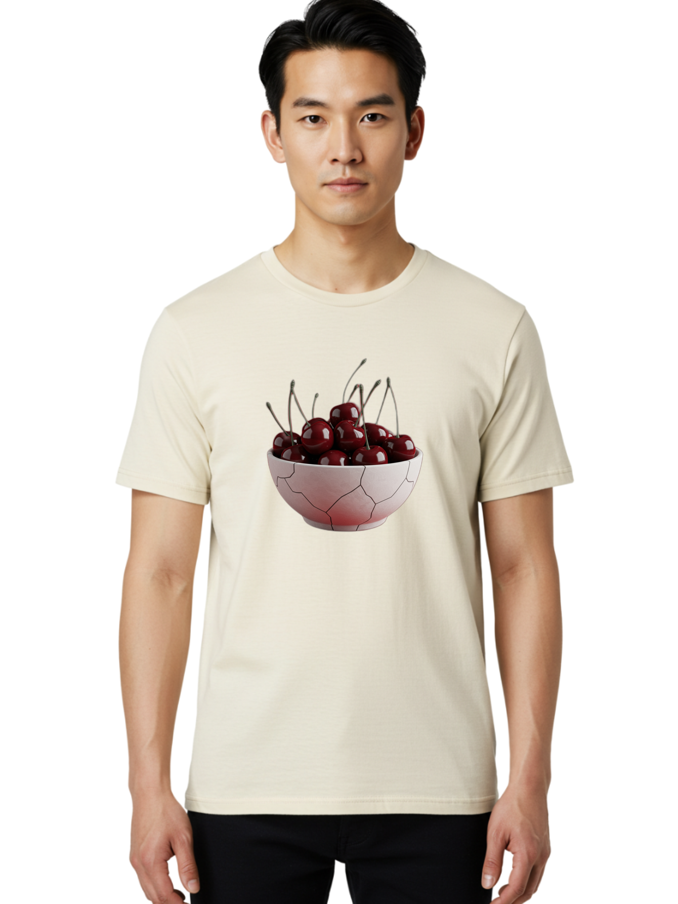Cherries-In-A-Cracked-Bowl Men'S Graphic Tee, 100% Cotton, Comfortable Casual Summer Wear, Machine Washable, Vintage Camera, Old Camera, Antique Camera, Black Camera, Classic Photography, Photography Equipment, Nostalgic Device, Film Camera, Bai670