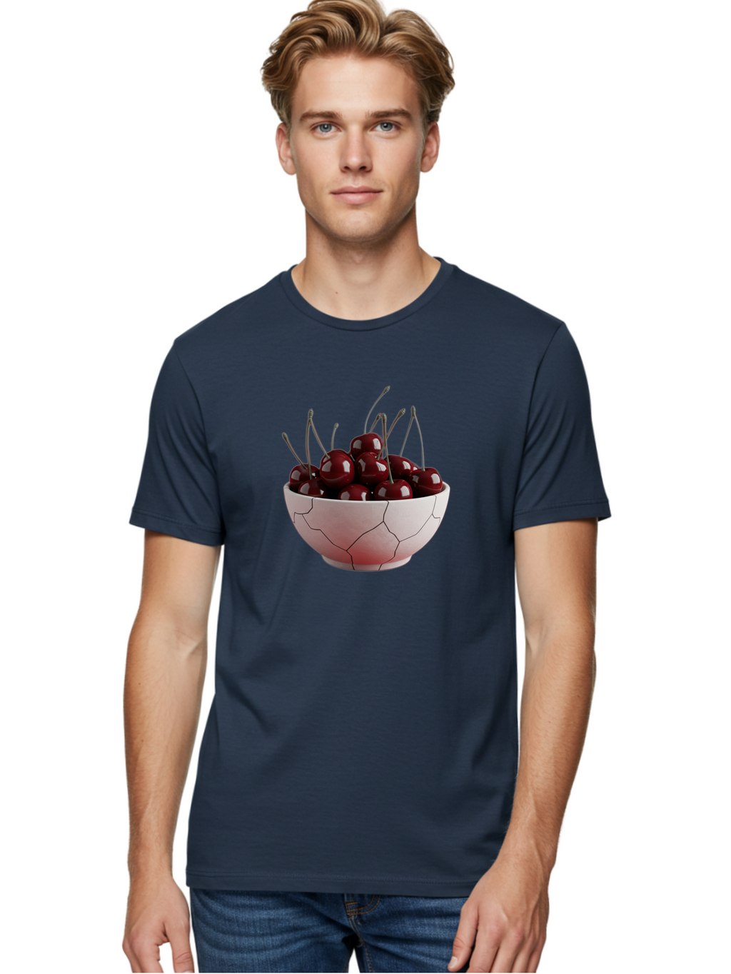 Cherries-In-A-Cracked-Bowl Men'S Graphic Tee, 100% Cotton, Comfortable Casual Summer Wear, Machine Washable, Vintage Camera, Old Camera, Antique Camera, Black Camera, Classic Photography, Photography Equipment, Nostalgic Device, Film Camera, Bai670