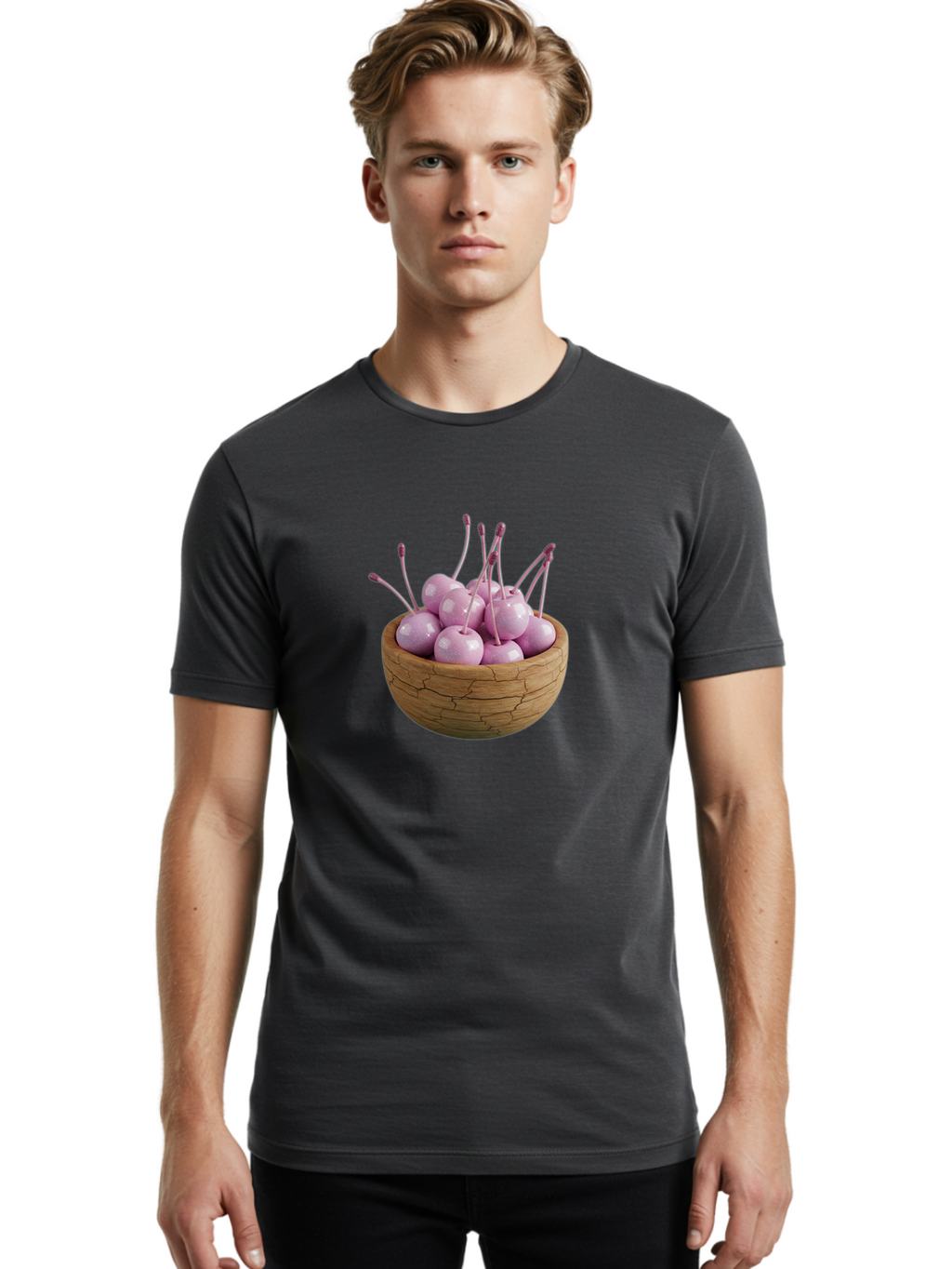 Cherries-In-Basket Men'S Graphic Tee, 100% Cotton, Comfortable Casual Summer Wear, Machine Washable, Vintage Camera, Old Camera, Antique Camera, Black Camera, Classic Photography, Photography Equipment, Nostalgic Device, Film Camera, Bai672