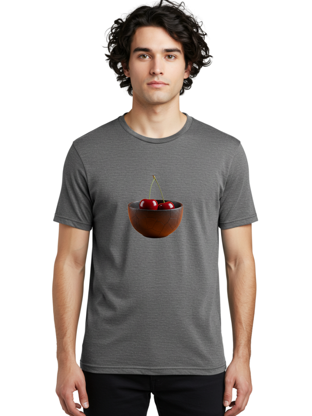 Cherries-In-Bowl-1 Men'S Graphic Tee, 100% Cotton, Comfortable Casual Summer Wear, Machine Washable, Vintage Camera, Old Camera, Antique Camera, Black Camera, Classic Photography, Photography Equipment, Nostalgic Device, Film Camera, Bai673