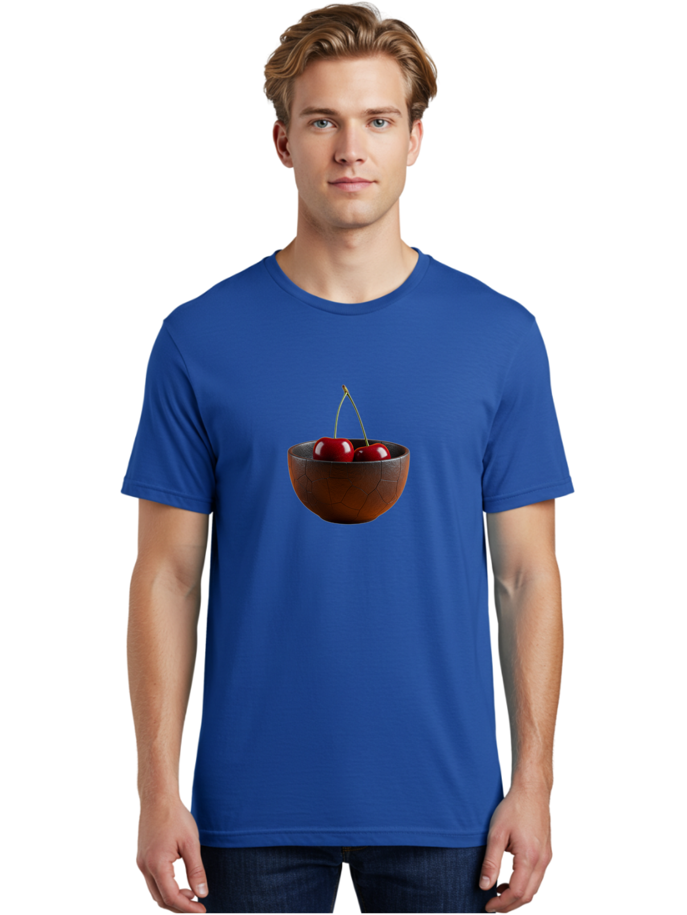 Cherries-In-Bowl-1 Men'S Graphic Tee, 100% Cotton, Comfortable Casual Summer Wear, Machine Washable, Vintage Camera, Old Camera, Antique Camera, Black Camera, Classic Photography, Photography Equipment, Nostalgic Device, Film Camera, Bai673