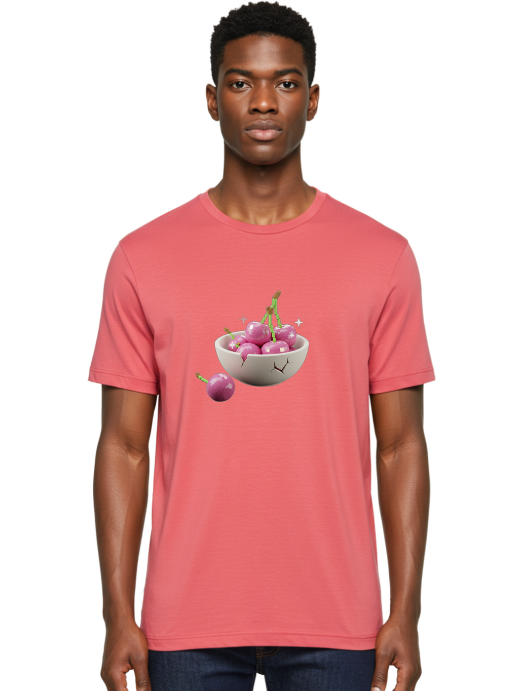 Cherries-In-Bowl-10 Men'S Graphic Tee, 100% Cotton, Comfortable Casual Summer Wear, Machine Washable, Vintage Camera, Old Camera, Antique Camera, Black Camera, Classic Photography, Photography Equipment, Nostalgic Device, Film Camera, Bai674