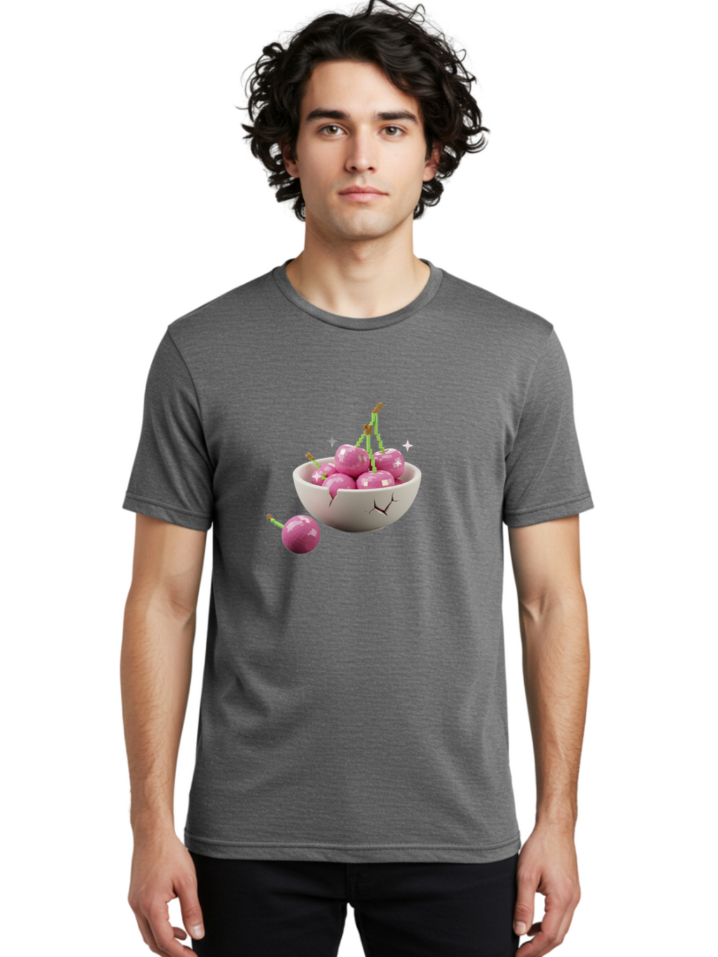 Cherries-In-Bowl-10 Men'S Graphic Tee, 100% Cotton, Comfortable Casual Summer Wear, Machine Washable, Vintage Camera, Old Camera, Antique Camera, Black Camera, Classic Photography, Photography Equipment, Nostalgic Device, Film Camera, Bai674