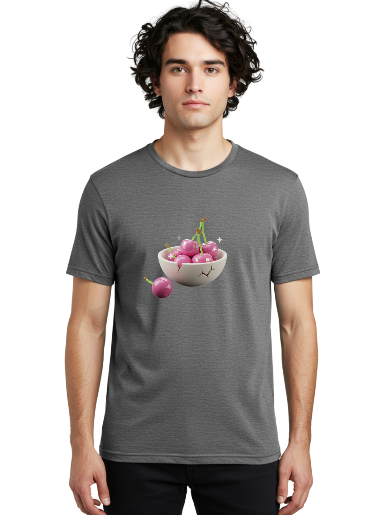 Cherries-In-Bowl-10 Men'S Graphic Tee, 100% Cotton, Comfortable Casual Summer Wear, Machine Washable, Vintage Camera, Old Camera, Antique Camera, Black Camera, Classic Photography, Photography Equipment, Nostalgic Device, Film Camera, Bai674