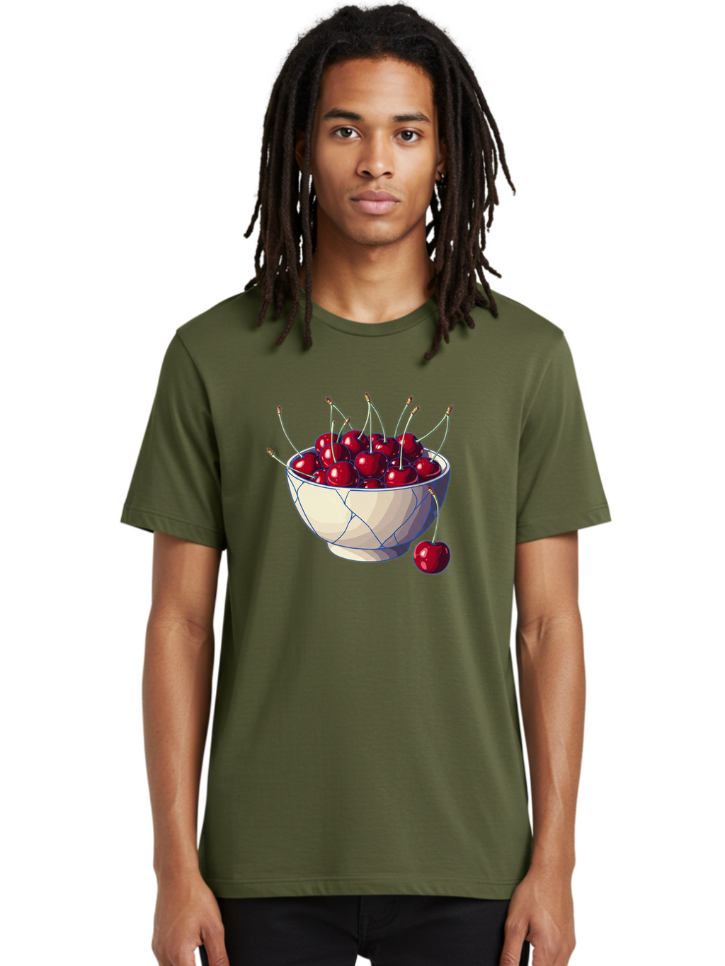 Cherries-In-Bowl-12 Men'S Graphic Tee, 100% Cotton, Comfortable Casual Summer Wear, Machine Washable, Vintage Camera, Old Camera, Antique Camera, Black Camera, Classic Photography, Photography Equipment, Nostalgic Device, Film Camera, Bai676