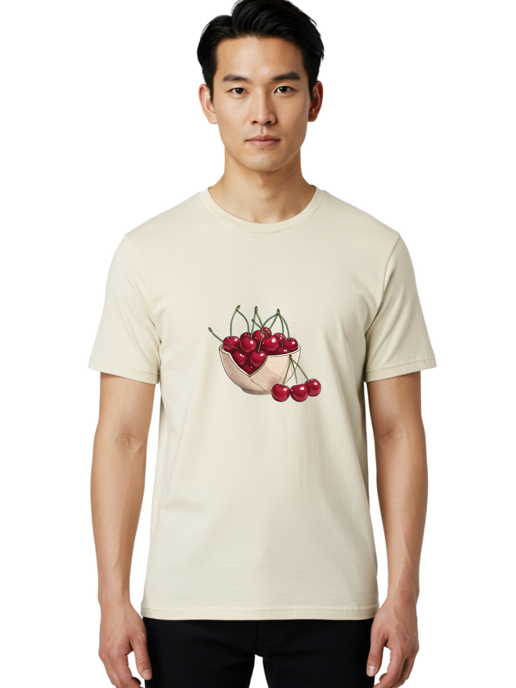 Cherries-In-Bowl-13 Men'S Graphic Tee, 100% Cotton, Comfortable Casual Summer Wear, Machine Washable, Vintage Camera, Old Camera, Antique Camera, Black Camera, Classic Photography, Photography Equipment, Nostalgic Device, Film Camera, Bai677