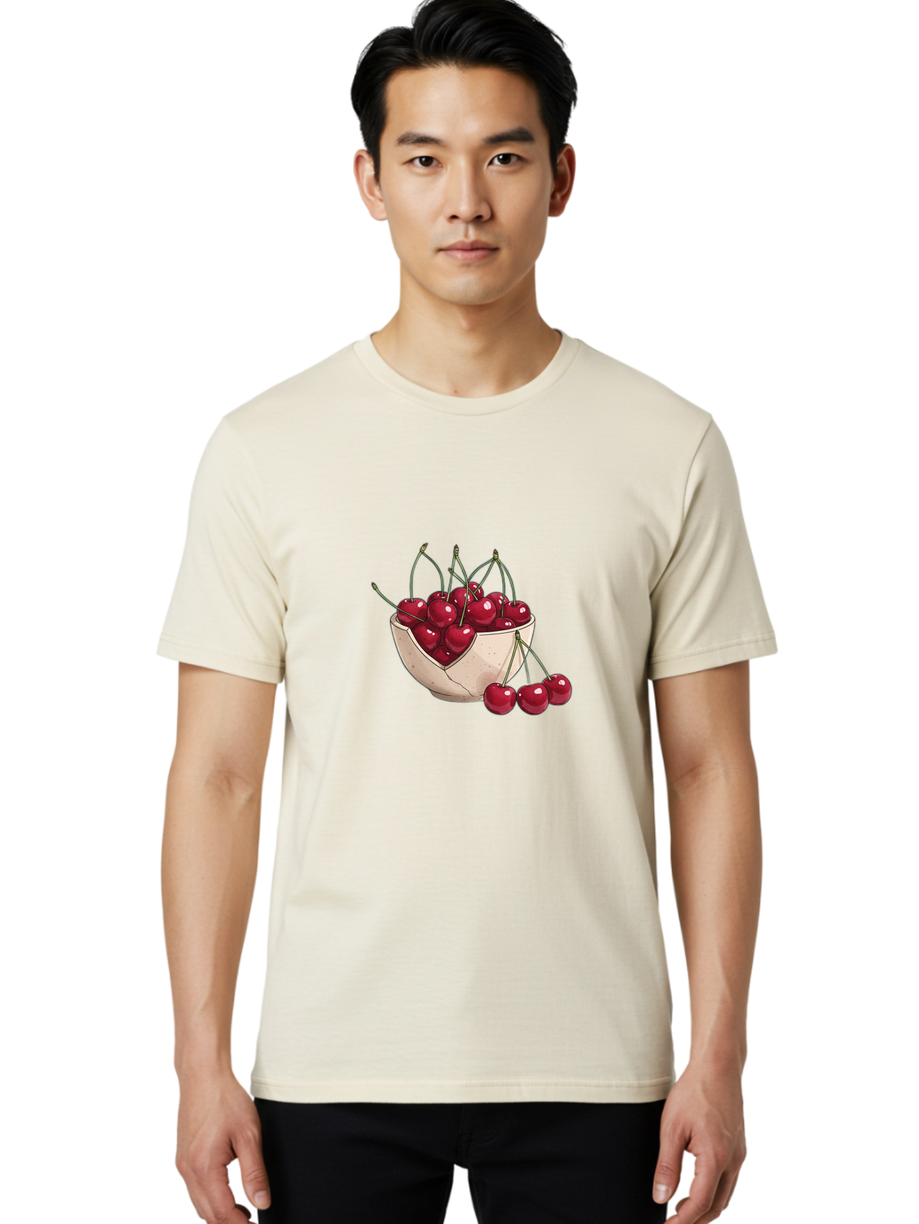 Cherries-In-Bowl-13 Men'S Graphic Tee, 100% Cotton, Comfortable Casual Summer Wear, Machine Washable, Vintage Camera, Old Camera, Antique Camera, Black Camera, Classic Photography, Photography Equipment, Nostalgic Device, Film Camera, Bai677