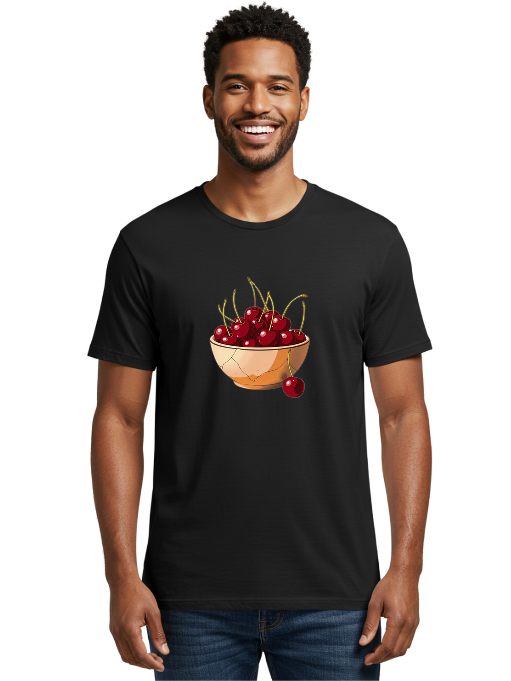 Cherries-In-Bowl-14 Men'S Graphic Tee, 100% Cotton, Comfortable Casual Summer Wear, Machine Washable, Vintage Camera, Old Camera, Antique Camera, Black Camera, Classic Photography, Photography Equipment, Nostalgic Device, Film Camera, Bai678
