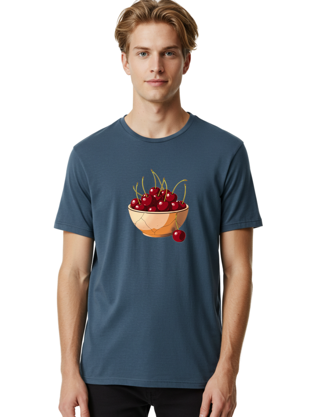 Cherries-In-Bowl-14 Men'S Graphic Tee, 100% Cotton, Comfortable Casual Summer Wear, Machine Washable, Vintage Camera, Old Camera, Antique Camera, Black Camera, Classic Photography, Photography Equipment, Nostalgic Device, Film Camera, Bai678