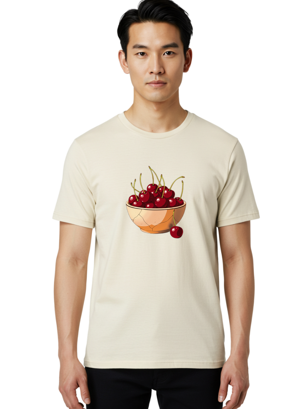Cherries-In-Bowl-14 Men'S Graphic Tee, 100% Cotton, Comfortable Casual Summer Wear, Machine Washable, Vintage Camera, Old Camera, Antique Camera, Black Camera, Classic Photography, Photography Equipment, Nostalgic Device, Film Camera, Bai678