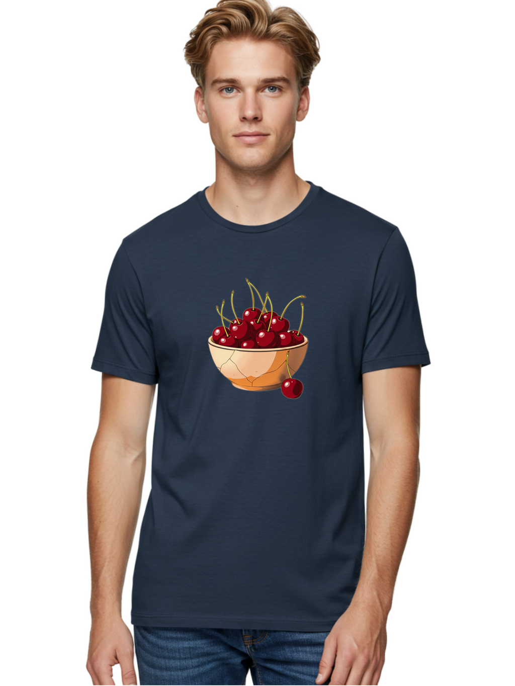 Cherries-In-Bowl-14 Men'S Graphic Tee, 100% Cotton, Comfortable Casual Summer Wear, Machine Washable, Vintage Camera, Old Camera, Antique Camera, Black Camera, Classic Photography, Photography Equipment, Nostalgic Device, Film Camera, Bai678