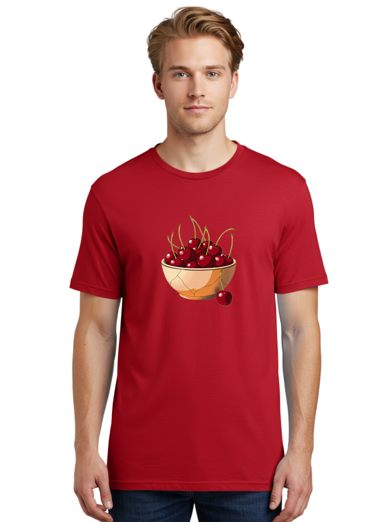 Cherries-In-Bowl-14 Men'S Graphic Tee, 100% Cotton, Comfortable Casual Summer Wear, Machine Washable, Vintage Camera, Old Camera, Antique Camera, Black Camera, Classic Photography, Photography Equipment, Nostalgic Device, Film Camera, Bai678