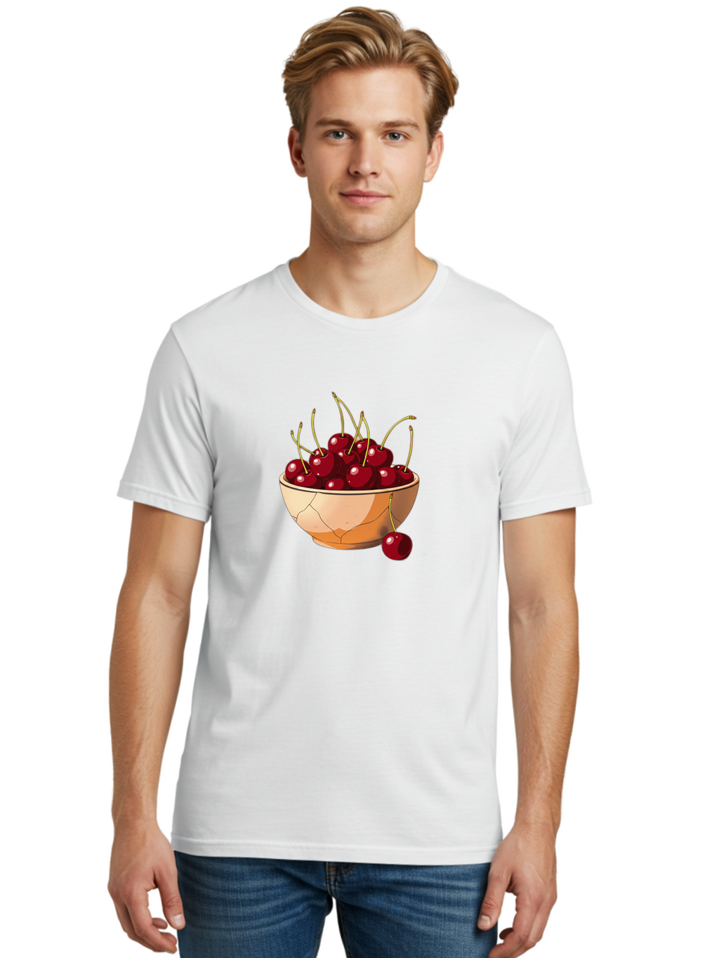 Cherries-In-Bowl-14 Men'S Graphic Tee, 100% Cotton, Comfortable Casual Summer Wear, Machine Washable, Vintage Camera, Old Camera, Antique Camera, Black Camera, Classic Photography, Photography Equipment, Nostalgic Device, Film Camera, Bai678