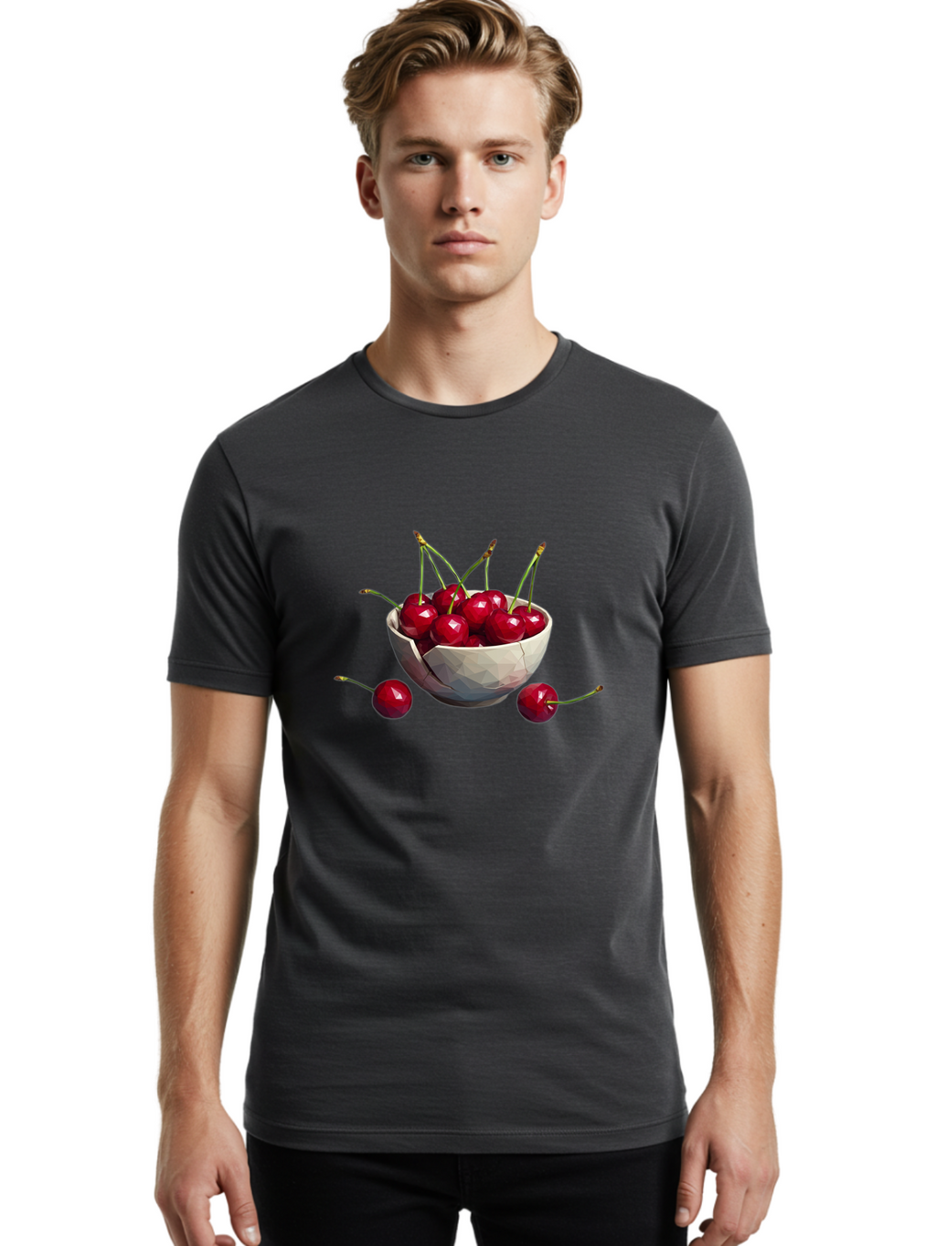 Cherries-In-Bowl-15 Men'S Graphic Tee, 100% Cotton, Comfortable Casual Summer Wear, Machine Washable, Vintage Camera, Old Camera, Antique Camera, Black Camera, Classic Photography, Photography Equipment, Nostalgic Device, Film Camera, Bai679