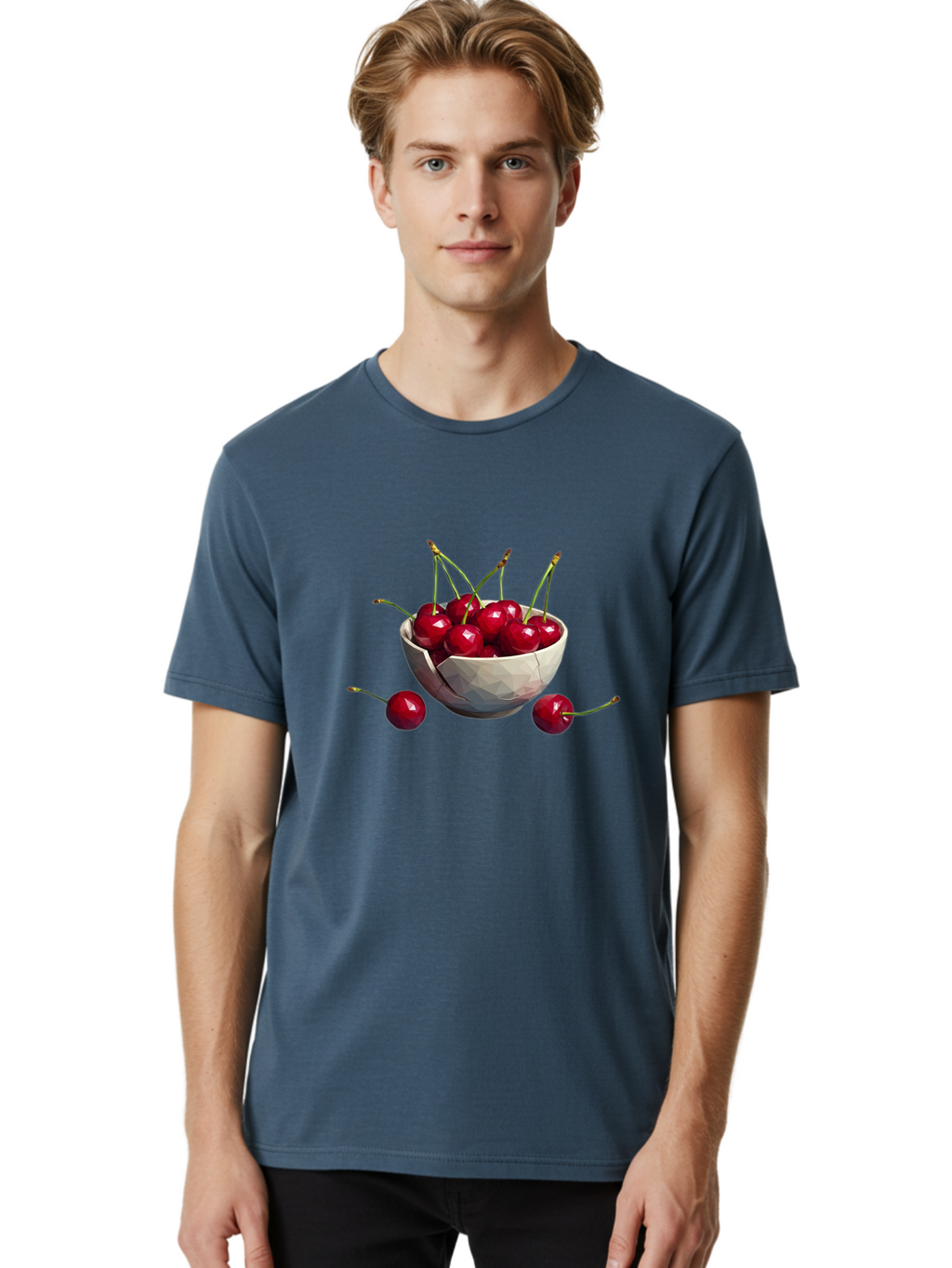 Cherries-In-Bowl-15 Men'S Graphic Tee, 100% Cotton, Comfortable Casual Summer Wear, Machine Washable, Vintage Camera, Old Camera, Antique Camera, Black Camera, Classic Photography, Photography Equipment, Nostalgic Device, Film Camera, Bai679