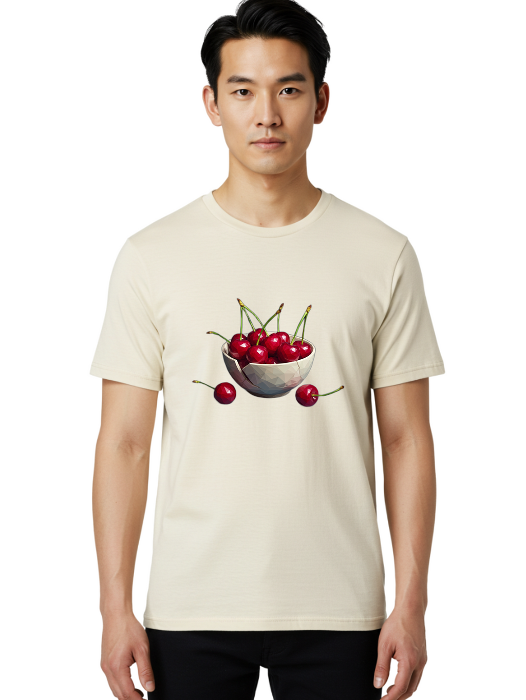 Cherries-In-Bowl-15 Men'S Graphic Tee, 100% Cotton, Comfortable Casual Summer Wear, Machine Washable, Vintage Camera, Old Camera, Antique Camera, Black Camera, Classic Photography, Photography Equipment, Nostalgic Device, Film Camera, Bai679
