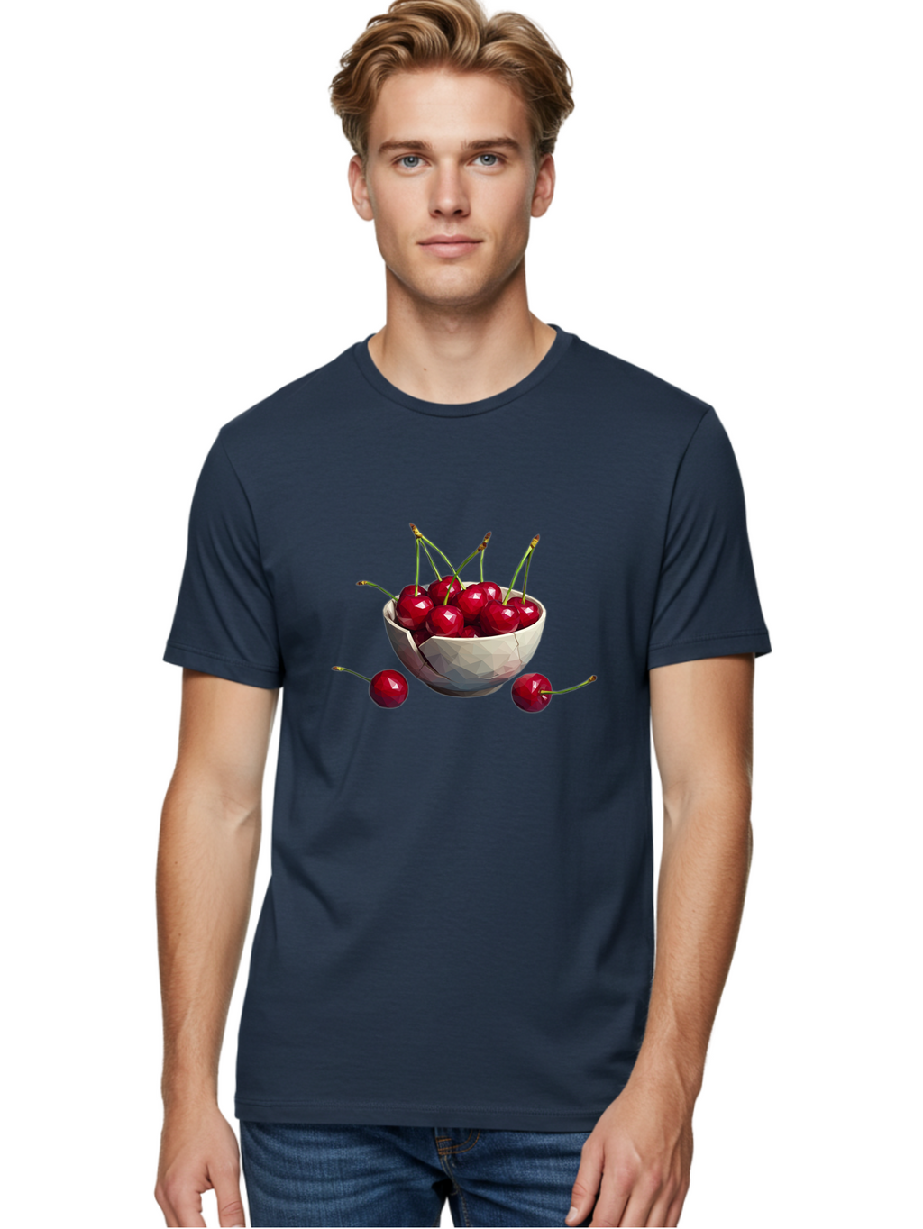 Cherries-In-Bowl-15 Men'S Graphic Tee, 100% Cotton, Comfortable Casual Summer Wear, Machine Washable, Vintage Camera, Old Camera, Antique Camera, Black Camera, Classic Photography, Photography Equipment, Nostalgic Device, Film Camera, Bai679