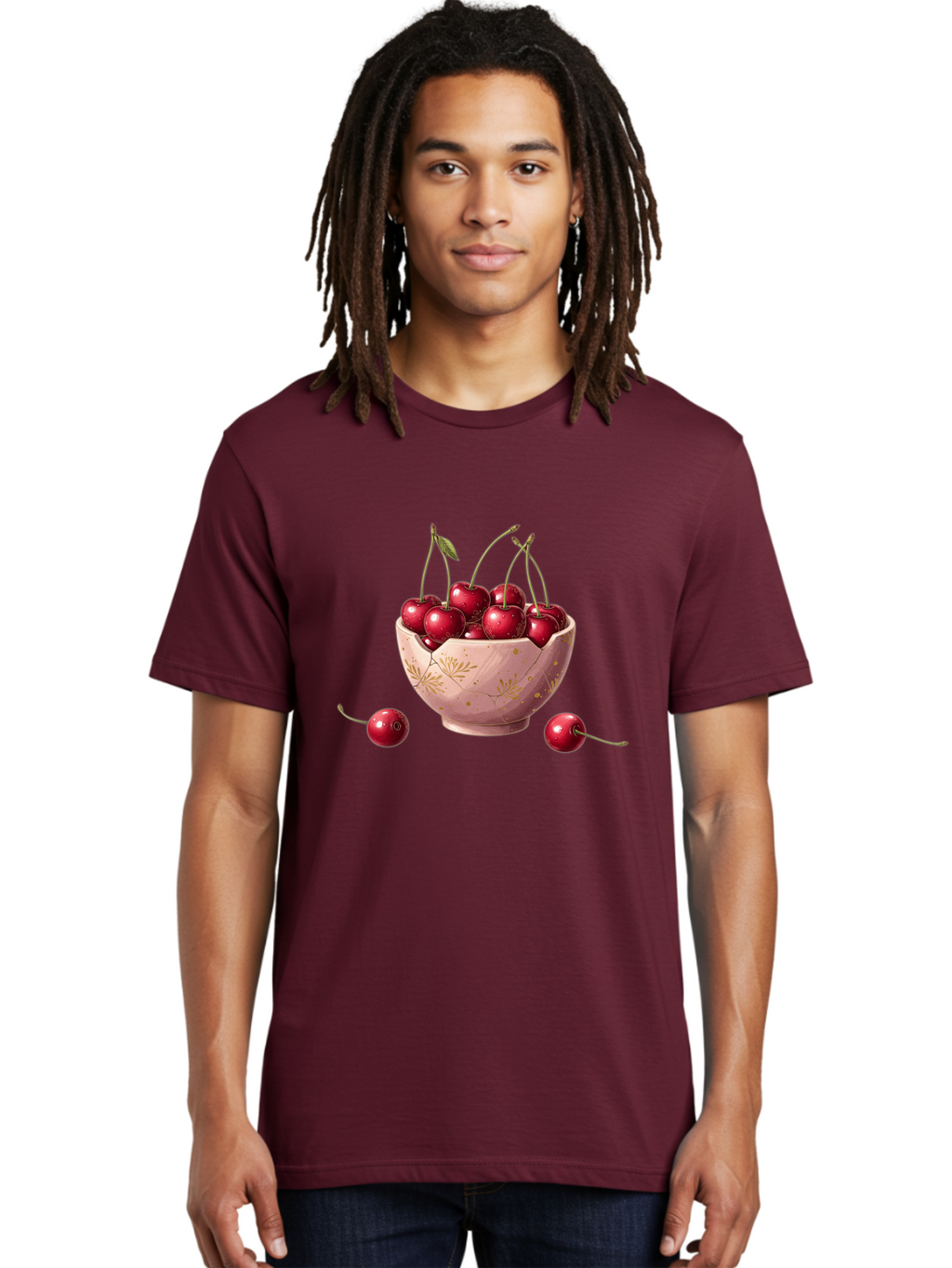 Cherries-In-Bowl-16 Men'S Graphic Tee, 100% Cotton, Comfortable Casual Summer Wear, Machine Washable, Vintage Camera, Old Camera, Antique Camera, Black Camera, Classic Photography, Photography Equipment, Nostalgic Device, Film Camera, Bai680