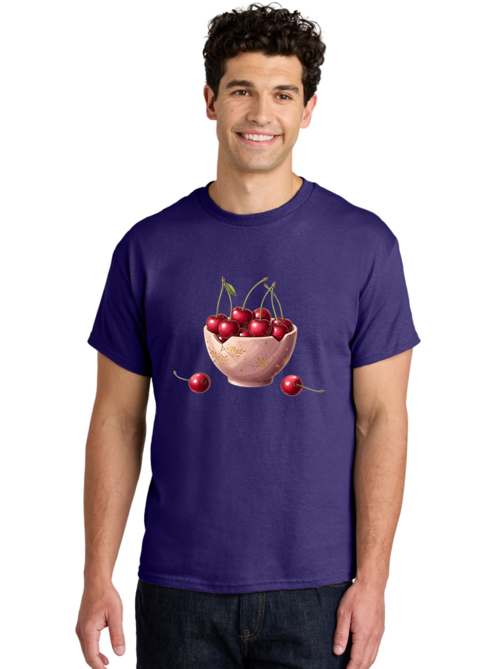Cherries-In-Bowl-16 Men'S Graphic Tee, 100% Cotton, Comfortable Casual Summer Wear, Machine Washable, Vintage Camera, Old Camera, Antique Camera, Black Camera, Classic Photography, Photography Equipment, Nostalgic Device, Film Camera, Bai680