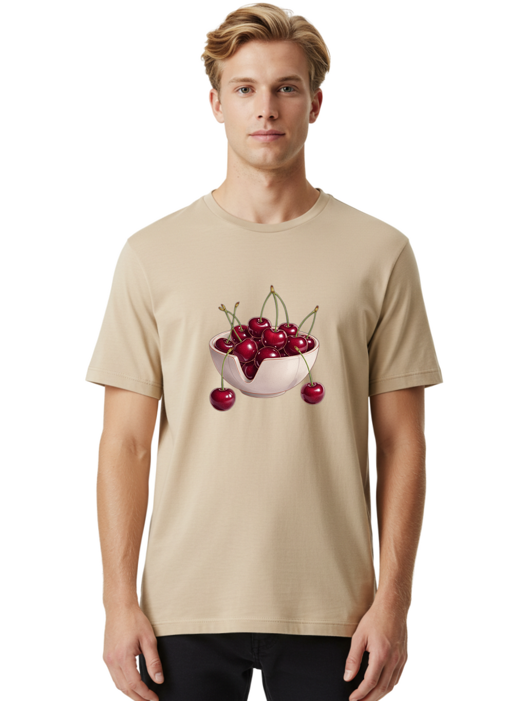 Cherries-In-Bowl-17 Men'S Graphic Tee, 100% Cotton, Comfortable Casual Summer Wear, Machine Washable, Vintage Camera, Old Camera, Antique Camera, Black Camera, Classic Photography, Photography Equipment, Nostalgic Device, Film Camera, Bai681