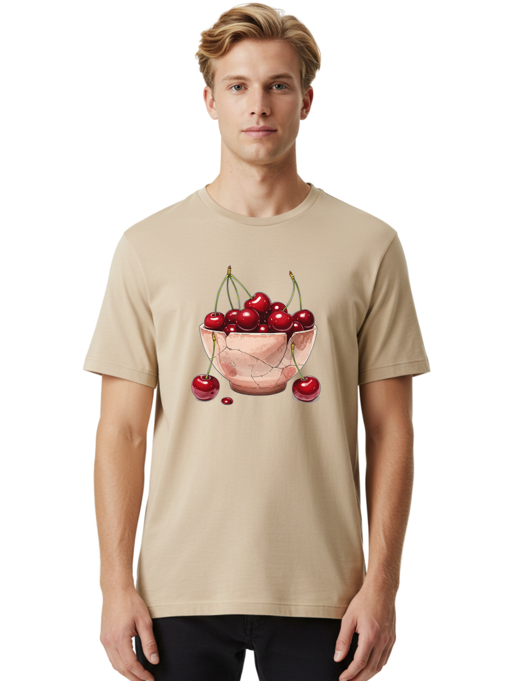 Cherries-In-Bowl-18 Men'S Graphic Tee, 100% Cotton, Comfortable Casual Summer Wear, Machine Washable, Vintage Camera, Old Camera, Antique Camera, Black Camera, Classic Photography, Photography Equipment, Nostalgic Device, Film Camera, Bai682
