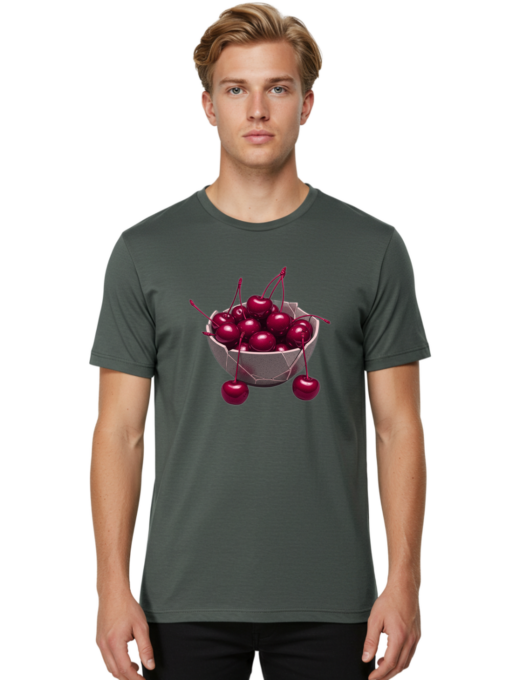 Cherries-In-Bowl-19 Men'S Graphic Tee, 100% Cotton, Comfortable Casual Summer Wear, Machine Washable, Vintage Camera, Old Camera, Antique Camera, Black Camera, Classic Photography, Photography Equipment, Nostalgic Device, Film Camera, Bai683