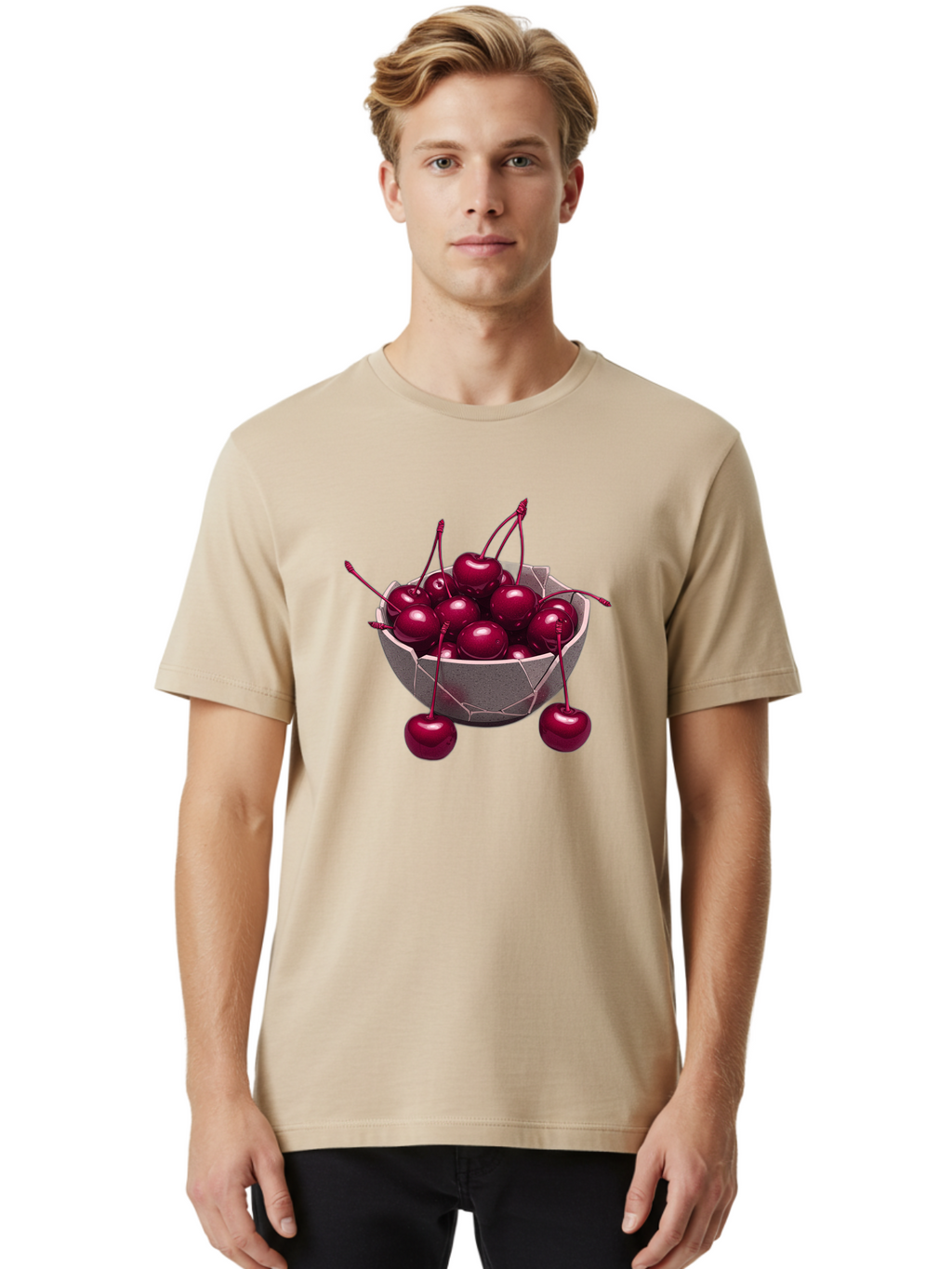 Cherries-In-Bowl-19 Men'S Graphic Tee, 100% Cotton, Comfortable Casual Summer Wear, Machine Washable, Vintage Camera, Old Camera, Antique Camera, Black Camera, Classic Photography, Photography Equipment, Nostalgic Device, Film Camera, Bai683