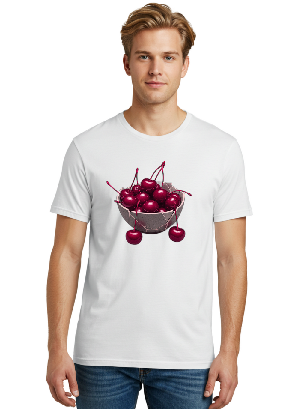 Cherries-In-Bowl-19 Men'S Graphic Tee, 100% Cotton, Comfortable Casual Summer Wear, Machine Washable, Vintage Camera, Old Camera, Antique Camera, Black Camera, Classic Photography, Photography Equipment, Nostalgic Device, Film Camera, Bai683