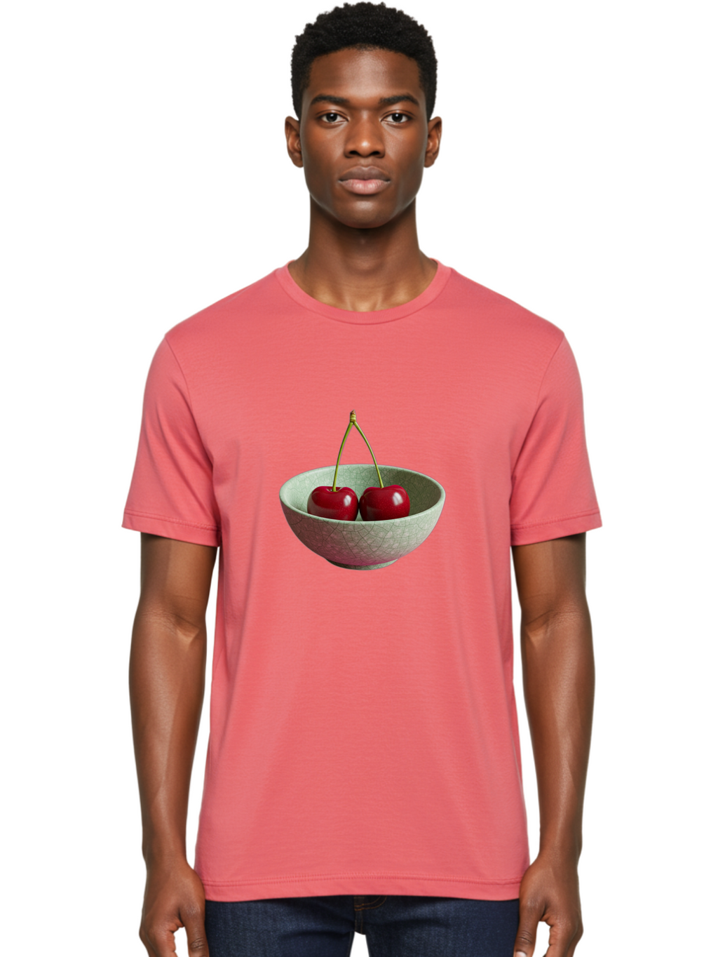 Cherries-In-Bowl-2 Men'S Graphic Tee, 100% Cotton, Comfortable Casual Summer Wear, Machine Washable, Vintage Camera, Old Camera, Antique Camera, Black Camera, Classic Photography, Photography Equipment, Nostalgic Device, Film Camera, Bai684