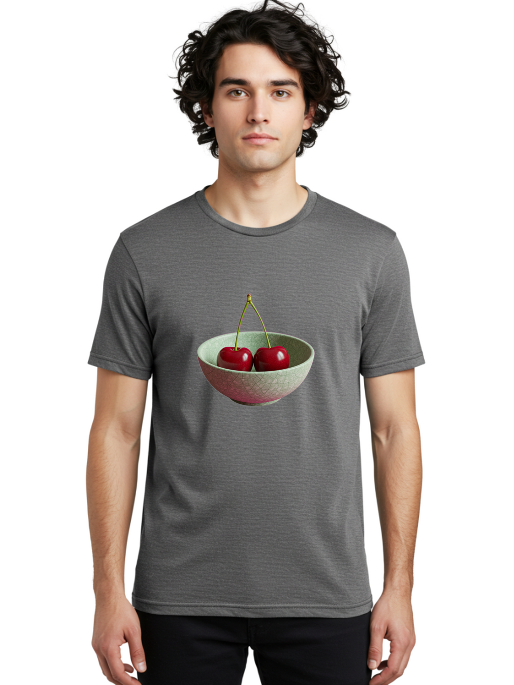 Cherries-In-Bowl-2 Men'S Graphic Tee, 100% Cotton, Comfortable Casual Summer Wear, Machine Washable, Vintage Camera, Old Camera, Antique Camera, Black Camera, Classic Photography, Photography Equipment, Nostalgic Device, Film Camera, Bai684