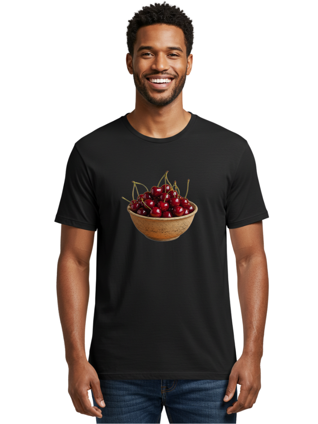 Cherries-In-Bowl-20 Men'S Graphic Tee, 100% Cotton, Comfortable Casual Summer Wear, Machine Washable, Vintage Camera, Old Camera, Antique Camera, Black Camera, Classic Photography, Photography Equipment, Nostalgic Device, Film Camera, Bai685