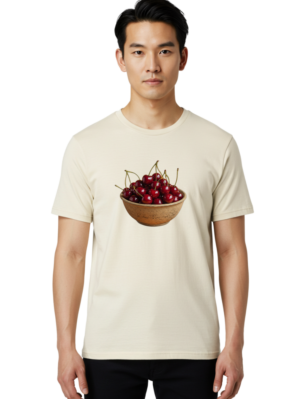 Cherries-In-Bowl-20 Men'S Graphic Tee, 100% Cotton, Comfortable Casual Summer Wear, Machine Washable, Vintage Camera, Old Camera, Antique Camera, Black Camera, Classic Photography, Photography Equipment, Nostalgic Device, Film Camera, Bai685