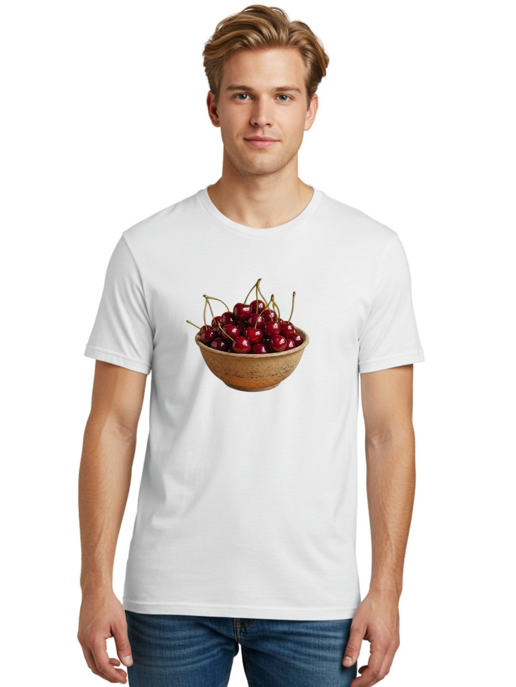 Cherries-In-Bowl-20 Men'S Graphic Tee, 100% Cotton, Comfortable Casual Summer Wear, Machine Washable, Vintage Camera, Old Camera, Antique Camera, Black Camera, Classic Photography, Photography Equipment, Nostalgic Device, Film Camera, Bai685
