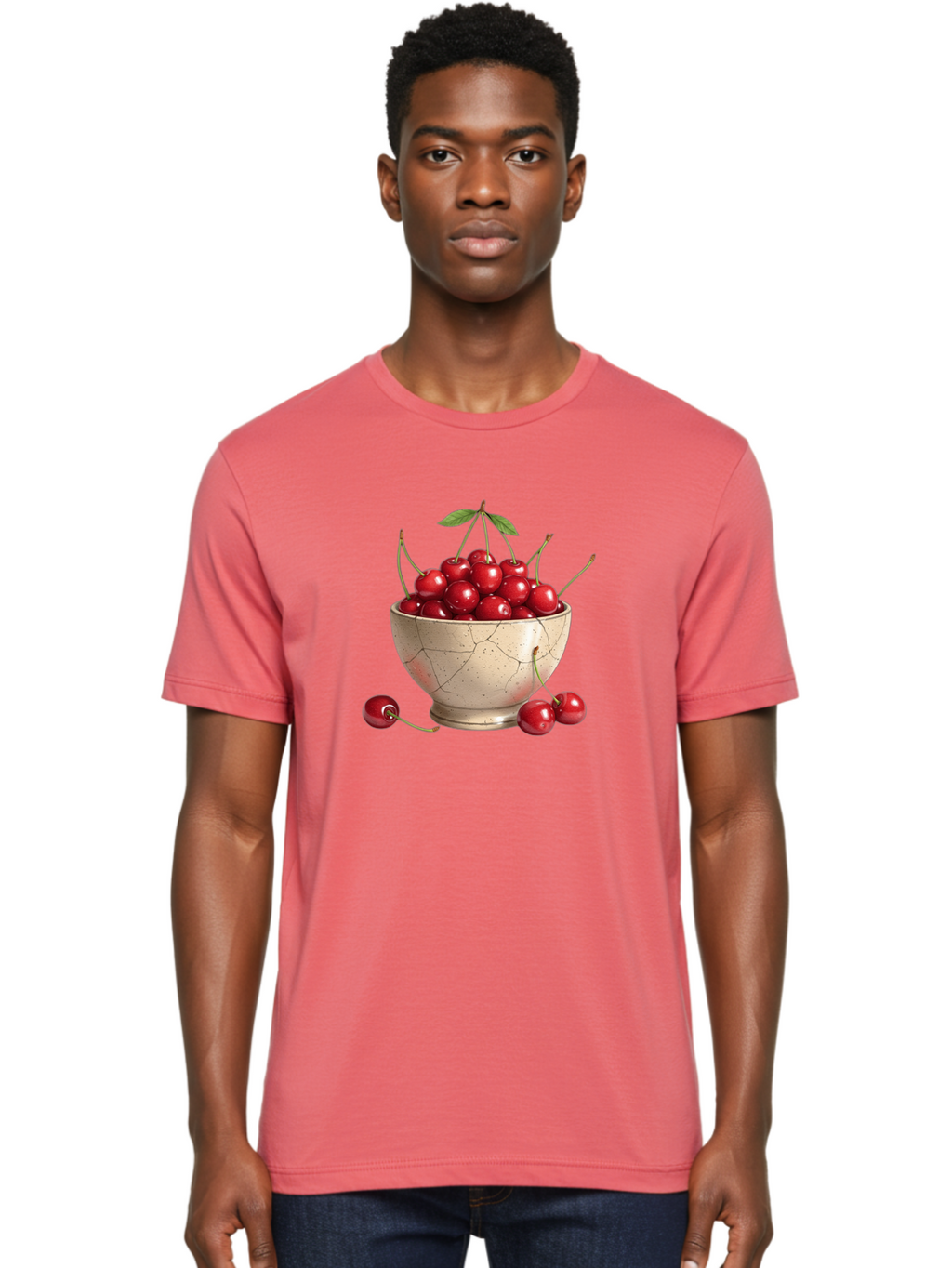Cherries-In-Bowl-21 Men'S Graphic Tee, 100% Cotton, Comfortable Casual Summer Wear, Machine Washable, Vintage Camera, Old Camera, Antique Camera, Black Camera, Classic Photography, Photography Equipment, Nostalgic Device, Film Camera, Bai686