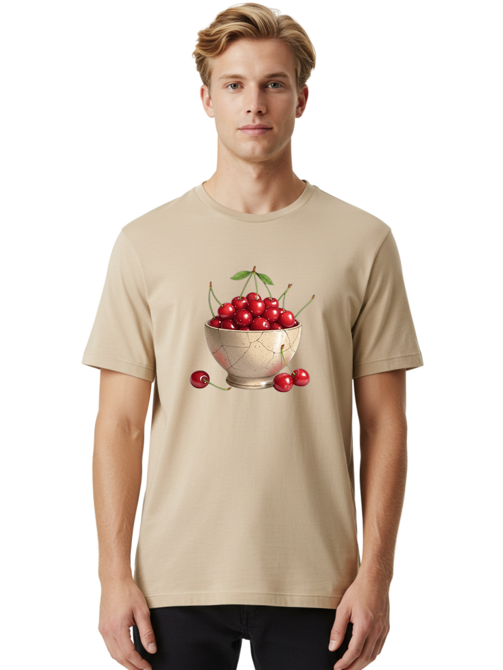 Cherries-In-Bowl-21 Men'S Graphic Tee, 100% Cotton, Comfortable Casual Summer Wear, Machine Washable, Vintage Camera, Old Camera, Antique Camera, Black Camera, Classic Photography, Photography Equipment, Nostalgic Device, Film Camera, Bai686