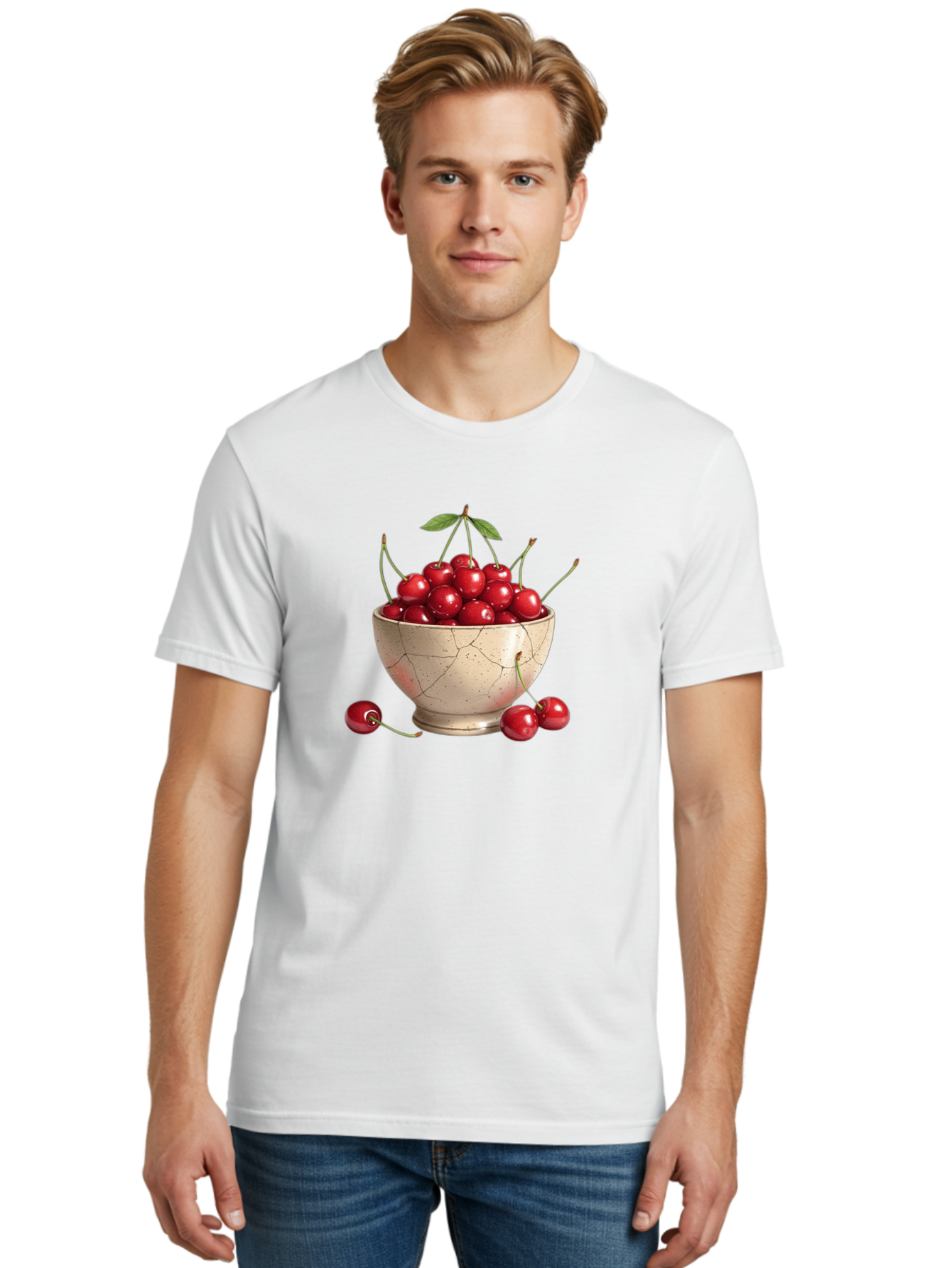 Cherries-In-Bowl-21 Men'S Graphic Tee, 100% Cotton, Comfortable Casual Summer Wear, Machine Washable, Vintage Camera, Old Camera, Antique Camera, Black Camera, Classic Photography, Photography Equipment, Nostalgic Device, Film Camera, Bai686