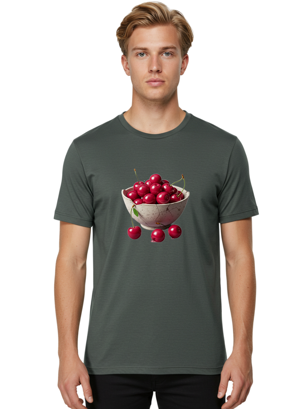 Cherries-In-Bowl-22 Men'S Graphic Tee, 100% Cotton, Comfortable Casual Summer Wear, Machine Washable, Vintage Camera, Old Camera, Antique Camera, Black Camera, Classic Photography, Photography Equipment, Nostalgic Device, Film Camera, Bai687