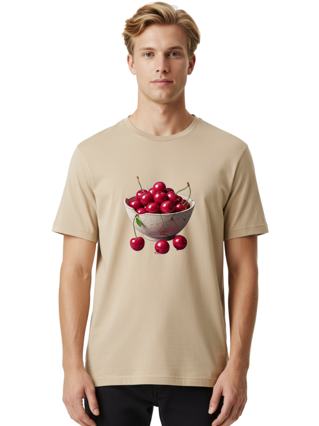 Cherries-In-Bowl-22 Men'S Graphic Tee, 100% Cotton, Comfortable Casual Summer Wear, Machine Washable, Vintage Camera, Old Camera, Antique Camera, Black Camera, Classic Photography, Photography Equipment, Nostalgic Device, Film Camera, Bai687