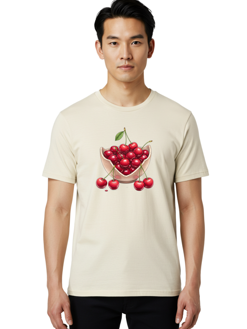 Cherries-In-Bowl-23 Men'S Graphic Tee, 100% Cotton, Comfortable Casual Summer Wear, Machine Washable, Vintage Camera, Old Camera, Antique Camera, Black Camera, Classic Photography, Photography Equipment, Nostalgic Device, Film Camera, Bai688