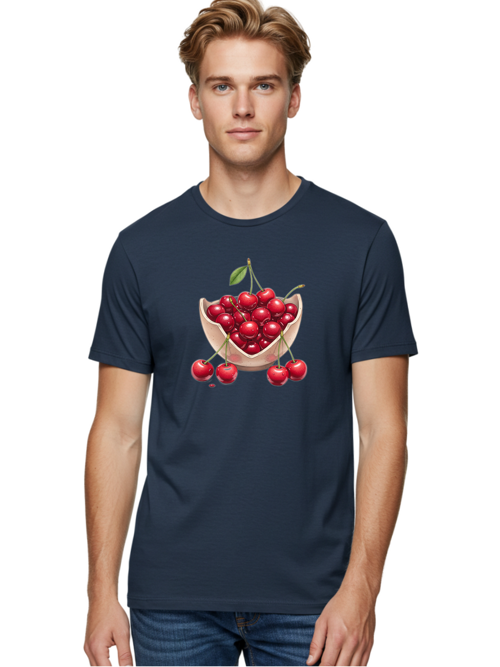 Cherries-In-Bowl-23 Men'S Graphic Tee, 100% Cotton, Comfortable Casual Summer Wear, Machine Washable, Vintage Camera, Old Camera, Antique Camera, Black Camera, Classic Photography, Photography Equipment, Nostalgic Device, Film Camera, Bai688