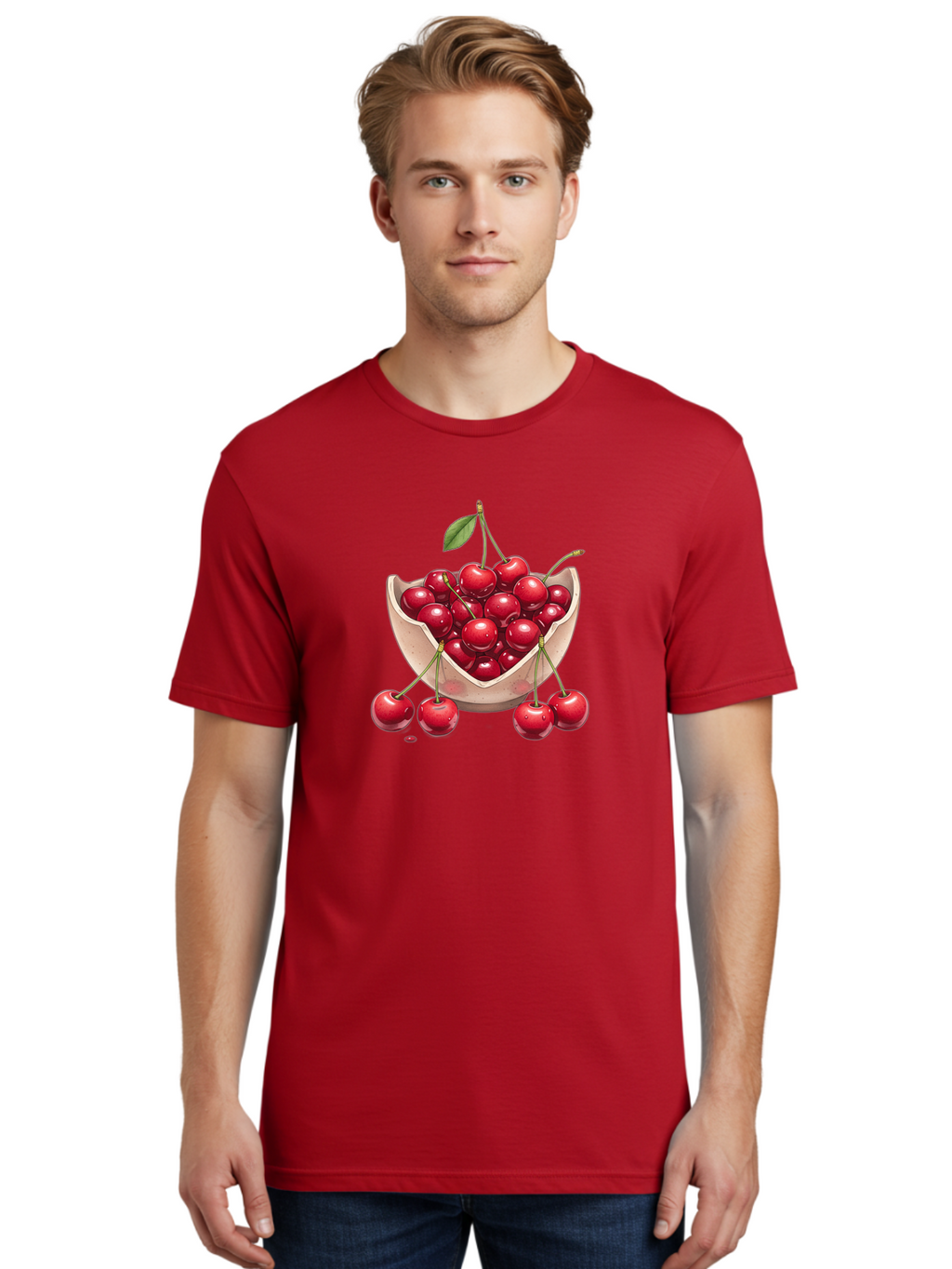 Cherries-In-Bowl-23 Men'S Graphic Tee, 100% Cotton, Comfortable Casual Summer Wear, Machine Washable, Vintage Camera, Old Camera, Antique Camera, Black Camera, Classic Photography, Photography Equipment, Nostalgic Device, Film Camera, Bai688